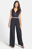 Thumbnail for your product : Nicole Miller Embellished Waist Stretch Charmeuse Jumpsuit
