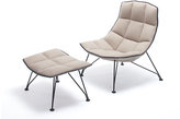 Thumbnail for your product : Design Within Reach Jehs and Laub Lounge and Ottoman in Leather with Wire Base