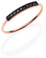 Thumbnail for your product : Black Diamond Zoe Chicco Pavé & 14K Rose Gold Horizontal Bar Ring
