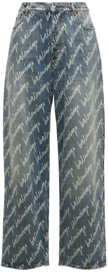 Balenciaga Large baggy denim jeans - ShopStyle