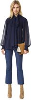 Thumbnail for your product : See by Chloe Ruffle Neck Chiffon Blouse