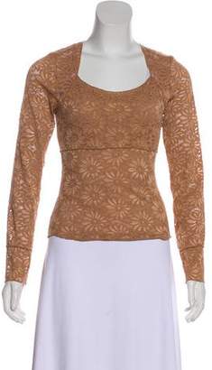 Nicole Miller Long Sleeve Lace Top