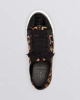 Thumbnail for your product : Tory Burch Flat Lace Up Sneakers - Marin Leopard Print