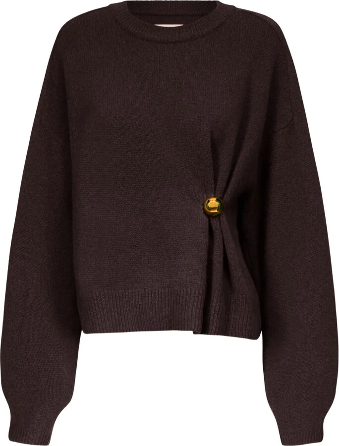 LouLou de Saison Metallic-Ornament Crew-Neck Sweater