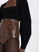 Thumbnail for your product : Alessandra Rich Snakeskin Effect Leather Mini Shorts