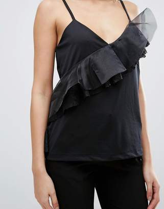 ASOS Cami Top in Mesh with Ruffle