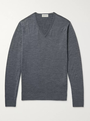 John Smedley Blenheim Melange Merino Wool Sweater - Men - Gray