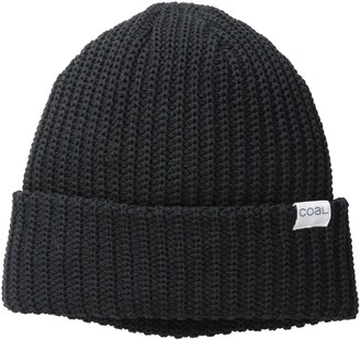 Coal Eddie Recycled Rib Knit Beanie Hat (Black)