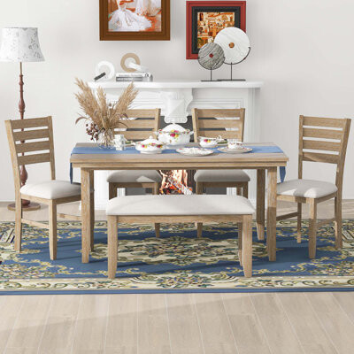 Lark Manor Dining Room Table And Chairs With Bench