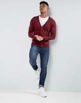 Thumbnail for your product : ASOS Muscle Fit Cardigan In Burgundy