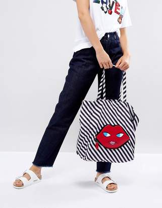 Lulu Guinness Emoji Foldaway Shopper Bag