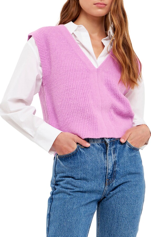 ENGLISH FACTORY Rib Sweater Vest