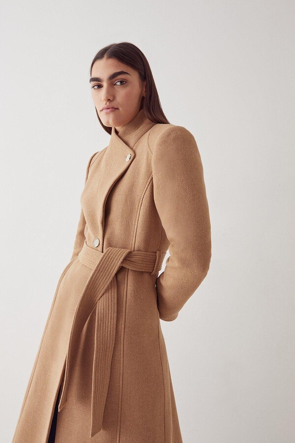 warehouse long funnel coat