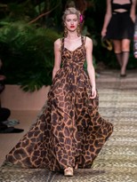 Thumbnail for your product : Dolce & Gabbana Giraffe-print Silk-georgette Dress - Brown