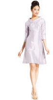 Thumbnail for your product : B Michael Three-Quarter-Sleeve Collared Silk Dress
