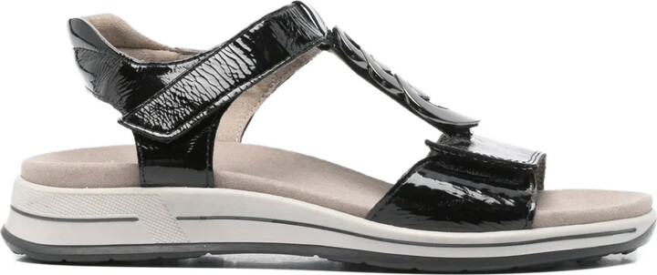 ara Ankle-Strap Logo Sandals