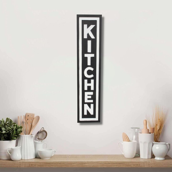 Cheungs Callo Black Metal Kitchen Vertical Wall Sign ShopStyle Artwork