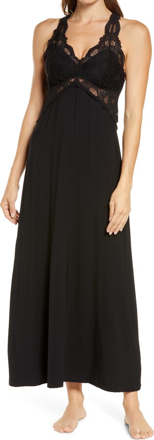 Fleurt Belle Époque Lace Trim Knit Nightgown