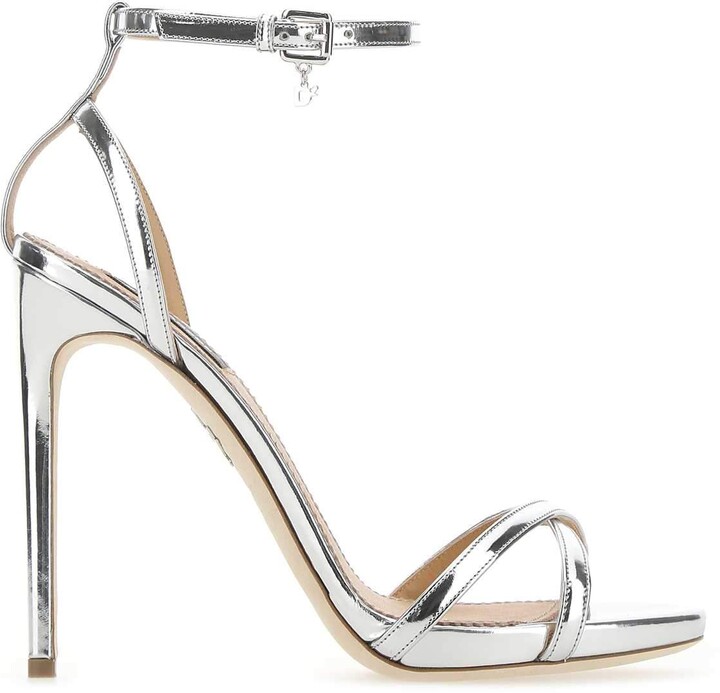 silver sandals ankle strap