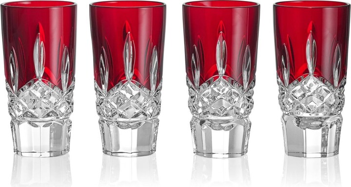 Waterford Lismore Red Shot Glass, Set of 4