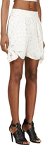 Thumbnail for your product : Chloé White & Bronze Jaquard Embossed Tied Shorts