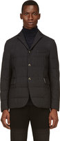 Thumbnail for your product : Moncler Gamme Bleu Black Crosshatched Quilted Down Blazer