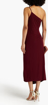 Thumbnail for your product : Halston Camille one-shoulder draped jersey midi dress