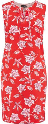 Pour Moi? Pour Moi Linen Blend Shift Dress - Red Floral