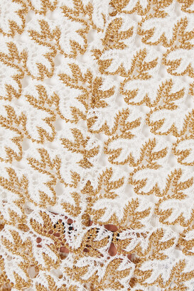 Missoni Mare Metallic Crochet-knit Halterneck Top - Gold