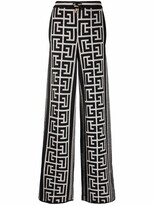 Thumbnail for your product : Balmain Monogram-Pattern Knitted Trousers