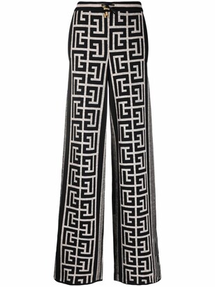 Balmain Monogram-Pattern Knitted Trousers