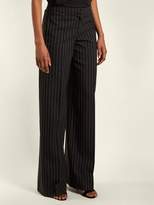 Thumbnail for your product : Alexander McQueen Pinstripe Wool Blend Trousers - Womens - Black