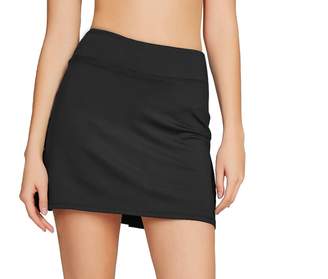 Cityoung Women's Casual Pleated Golf Skirt with Underneath Shorts Running Skorts M Grey