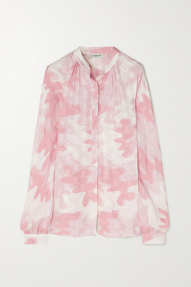 Lanvin - Camouflage-print Silk-blend Jacquard Blouse - Pink