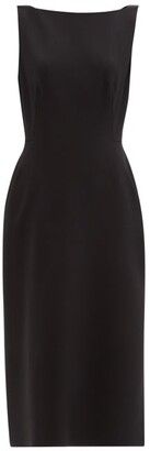 ANOTHER TOMORROW Boat-neck Wool-blend Dress - Black