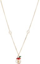 Thumbnail for your product : Gucci Apple GG 18kt gold necklace with diamonds and enamel