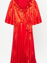Thumbnail for your product : Balenciaga Ruffle Polka-Dot Wrap Dress
