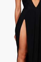 Thumbnail for your product : boohoo Lace Top Thigh Split Maxi Dress