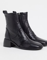 Thumbnail for your product : ASOS DESIGN Almond premium leather boots in black