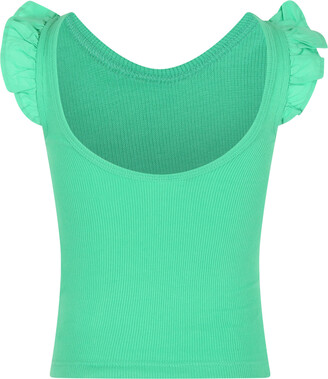 Molo Green Top For Girl With Ruffles