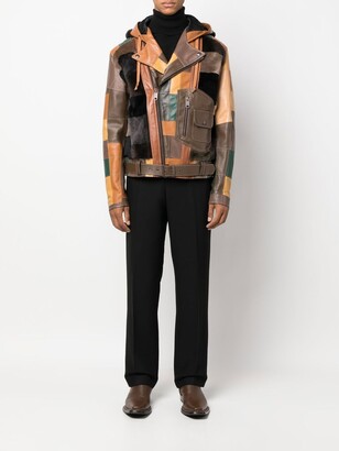 Moschino Patchwork Leather Jacket - ShopStyle