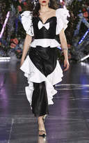 Thumbnail for your product : Rodarte Ruffled A-Line Leather Midi Skirt