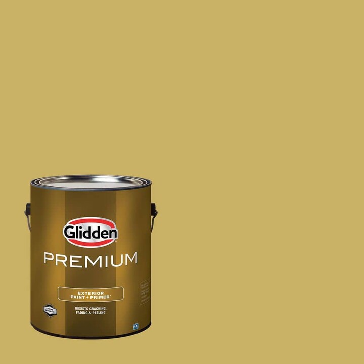 Glidden Premium 1 gal. PPG1109-5 Split Pea Soup Satin Exterior Latex Paint