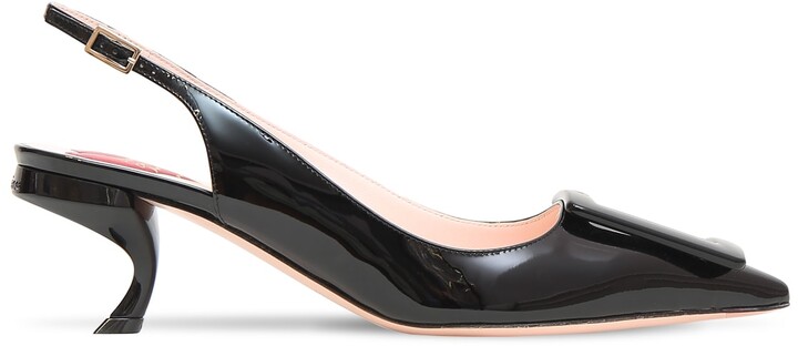 Black Patent Slingback Shoes | Shop the world's largest collection of  fashion | ShopStyle