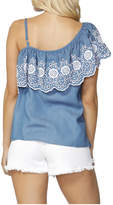 Thumbnail for your product : Sass Austin Embroidered Ruffle Top