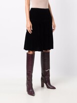 Thumbnail for your product : Giorgio Armani Pre-Owned 1990s Flared Hem Velvet Skirt