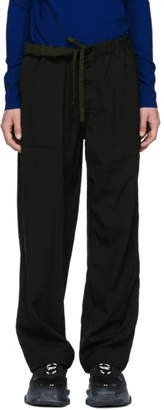 Issey Miyake Reversible Black Wool Slub Trousers