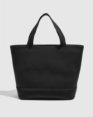 Country Road Women's Black Tote Bags - Neoprene Modern Shopper
