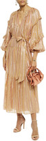 Thumbnail for your product : Ulla Johnson Talitha Ruffled Striped Silk And Lurex-blend Midi Dress