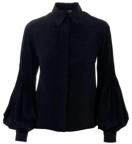 Alberto Biani Puff sleeve silk blouse - ShopStyle Tops